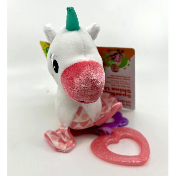 Bright Starts Sparkle & Shine Unicorn Rattle Teether On-the-GO Toy NWT - Picture 7 of 8